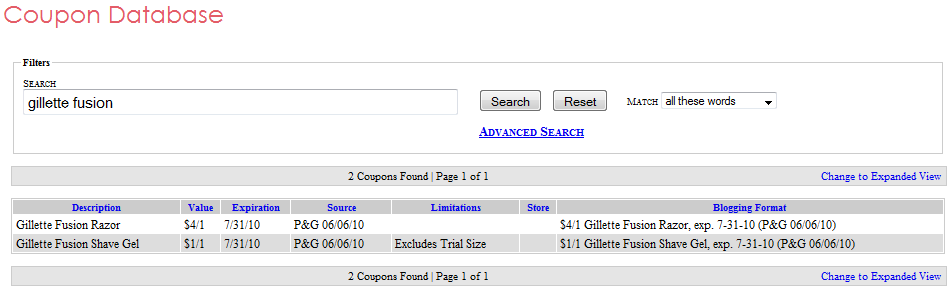 Coupon-Database