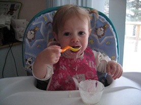 eating yogurt