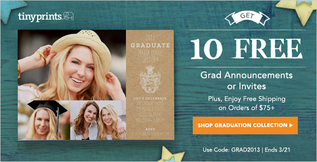 Tiny Prints Graduation Invitations - 10 Free
