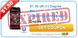 $1.50 off (1) Degree Men Antiperspirant/Deodorant