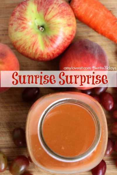 Sunrise Surprise Juice Recipe | amylovesit.com #write31days