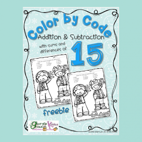 Homeschool Freebie: Snow Kids Color by Code